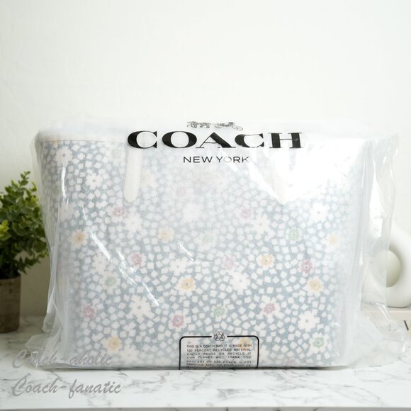 COACH CBI53 City Tote Bag With Floral Print Coated Canvas *SEALED* - Picture 6 of 8